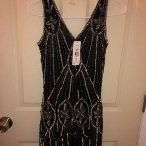 New Prelude Black Dress with Silver Sequins (4P)